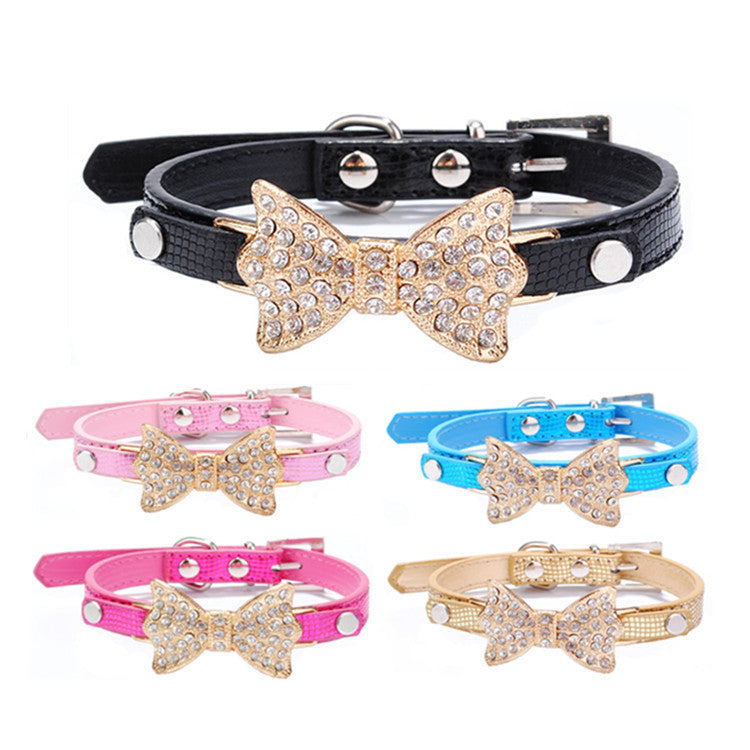 Collier Chic pour Chien et Chat avec Nœud Brillant – Le Look Parfait pour Votre Compagnon 🐶✨
