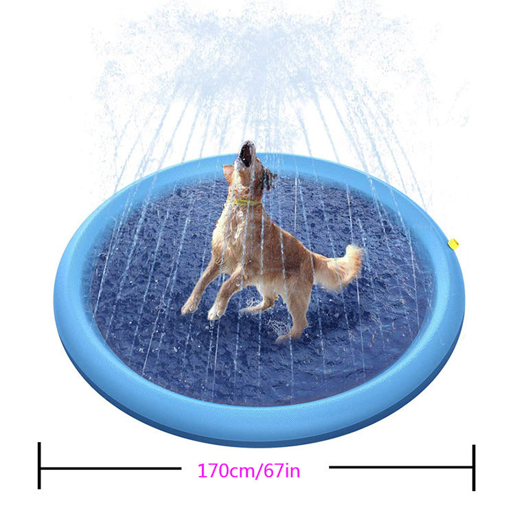 Tapis de Jeu Aquatique Interactif pour Animaux – Spray d’Eau Amusant pour Chiens et Chats, PVC Durable, Disponible en 100/150/170 cm
