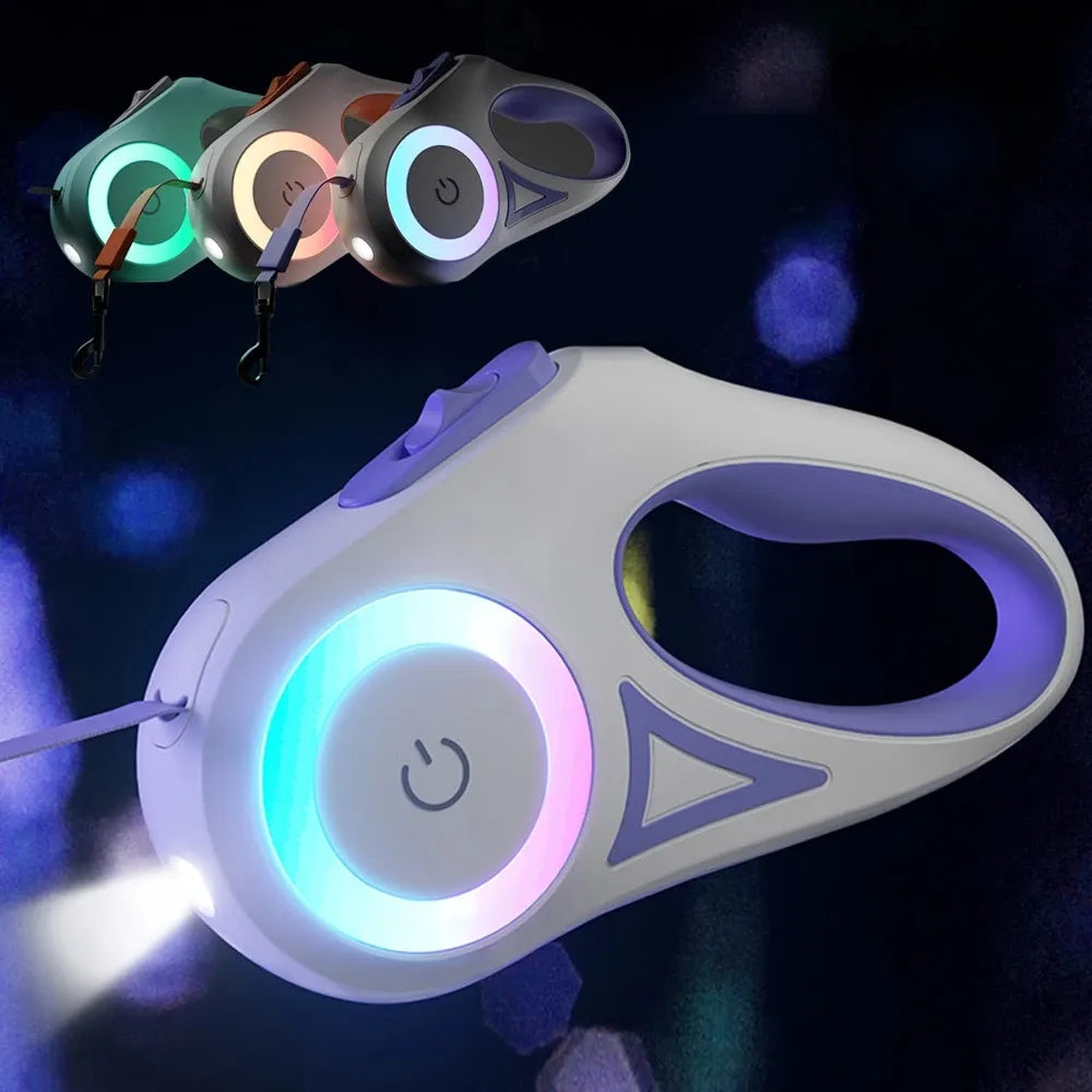 Laisse rétractable LED pour chiens & chats 🐶🐱 – Promenade sûre et pratique