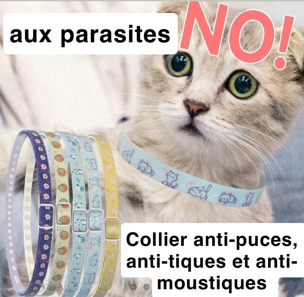 Collier Anti-Puces & Anti-Moustiques – Protection Naturelle pour Chiens et Chats (S/M/L)