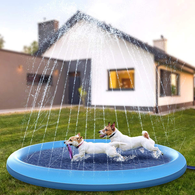 Tapis de Jeu Aquatique Interactif pour Animaux – Spray d’Eau Amusant pour Chiens et Chats, PVC Durable, Disponible en 100/150/170 cm